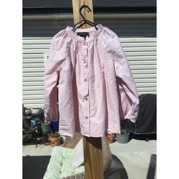 Victoria Beckham Other - Victoria Beckham for Target size large girls pink blouse button up Swiss dot L